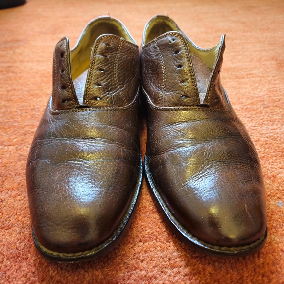 Bally Men's Dress Shoes Brown Leather Oxford  Lace up Size 9 Made In Italy - Picture 7 of 10